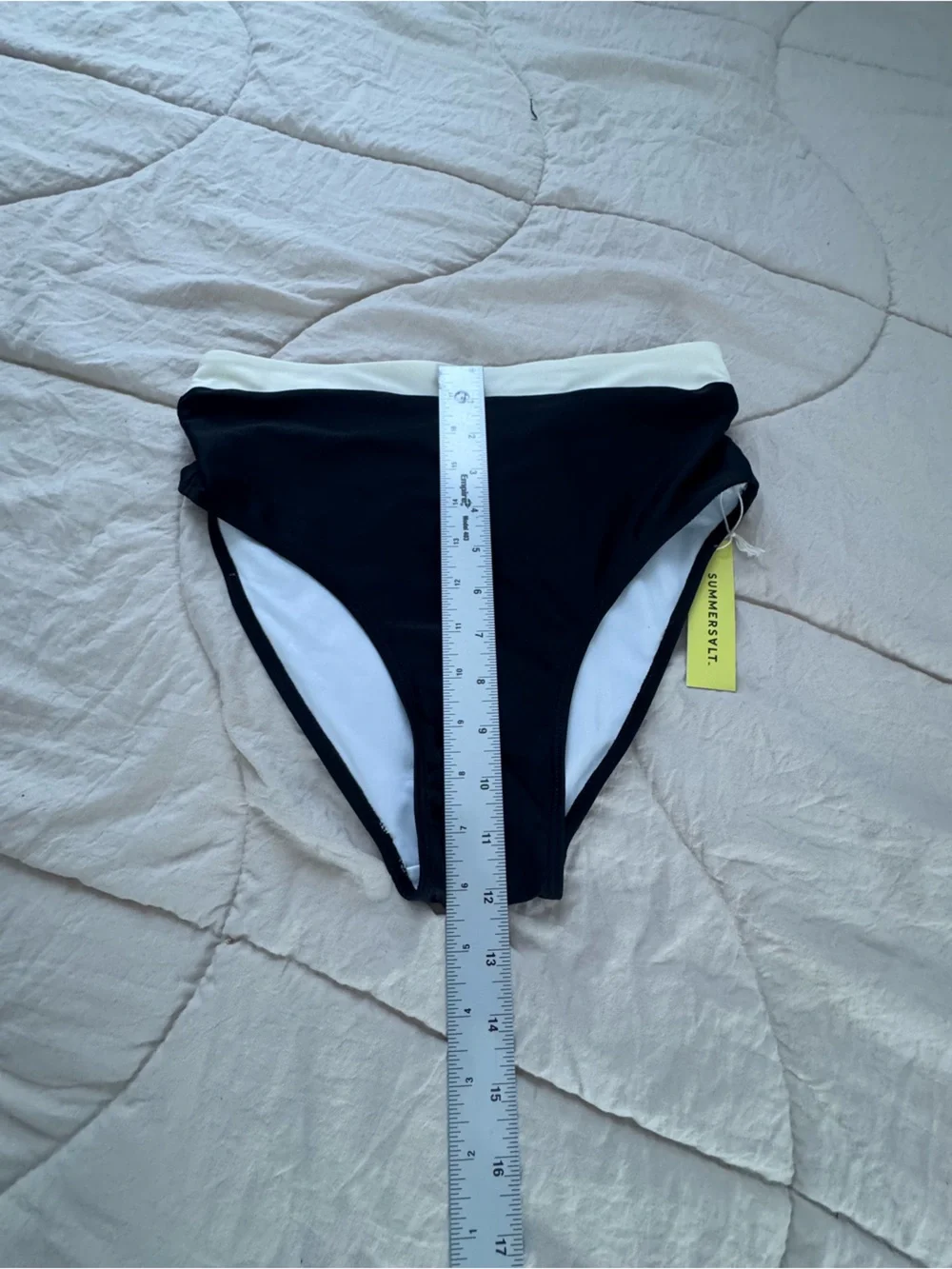 Summersalt High Leg High Rise Bikini Bottom Black White Size 6 NEW